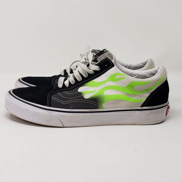 Vans Old Skool Flame Low Black Suede True White Men's 7.5/ Women’s 9 - Picture 2 of 10